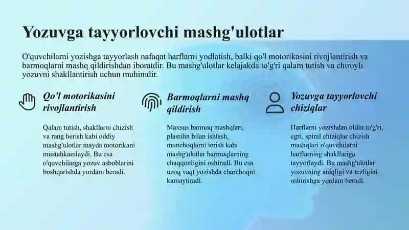 Boshlang'ich sinf o'quvchilarida yozuv malakasini rivojlantirish usullari 4
