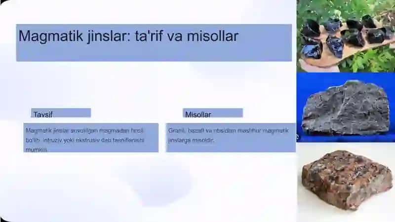 og‘ jinslari. Magmatik va metamorfik tog‘ jinslari 4