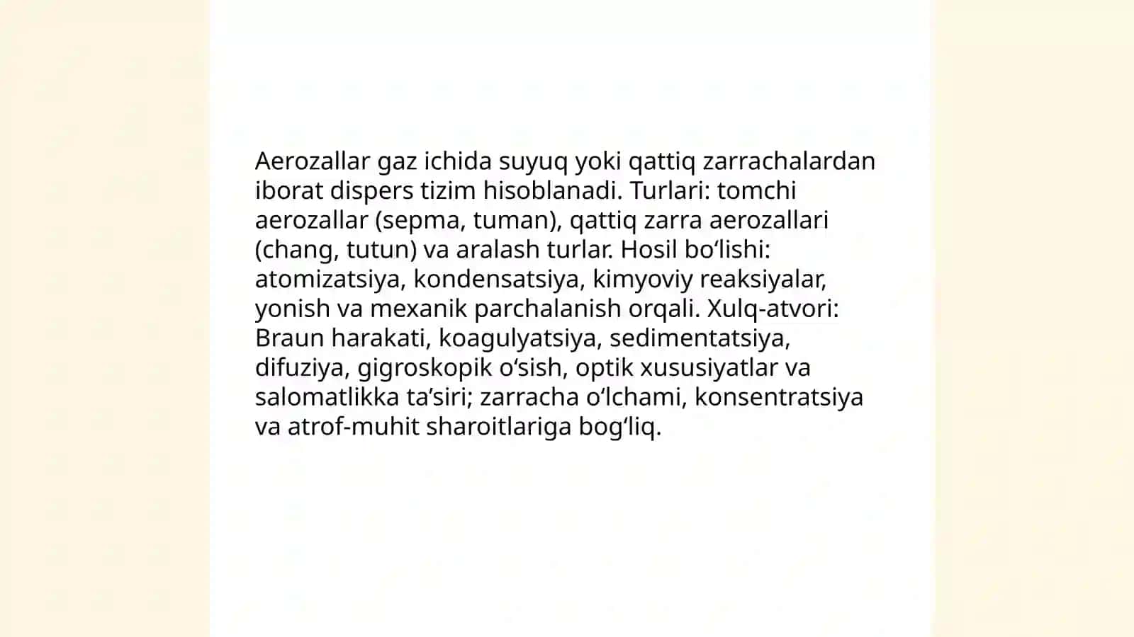 Dispers tizimlarning turli sinflari 4