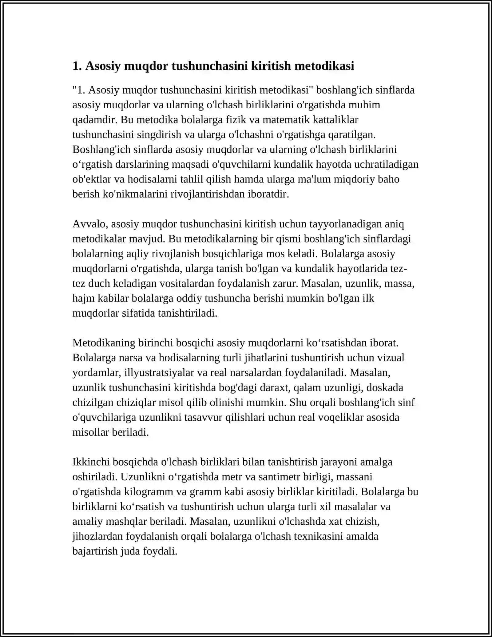 Asosiy muqdor tushunchasini kiritish metodikasi 4