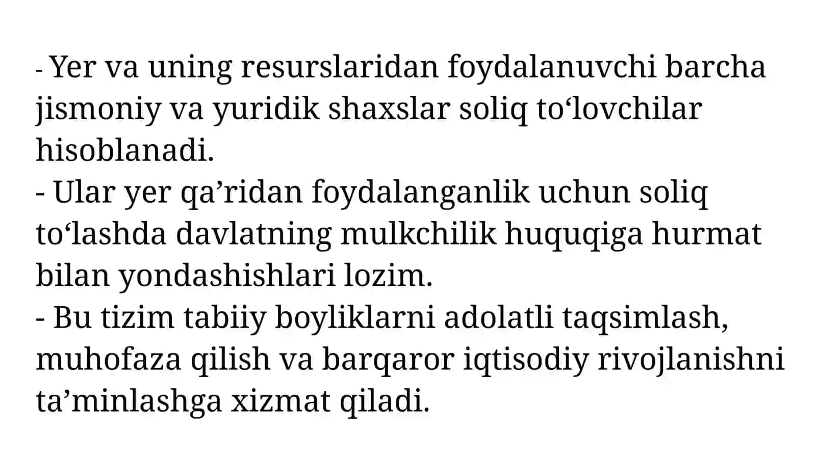 Yer qa’ridan foydalanganlik uchun soliq mexanizmi 4