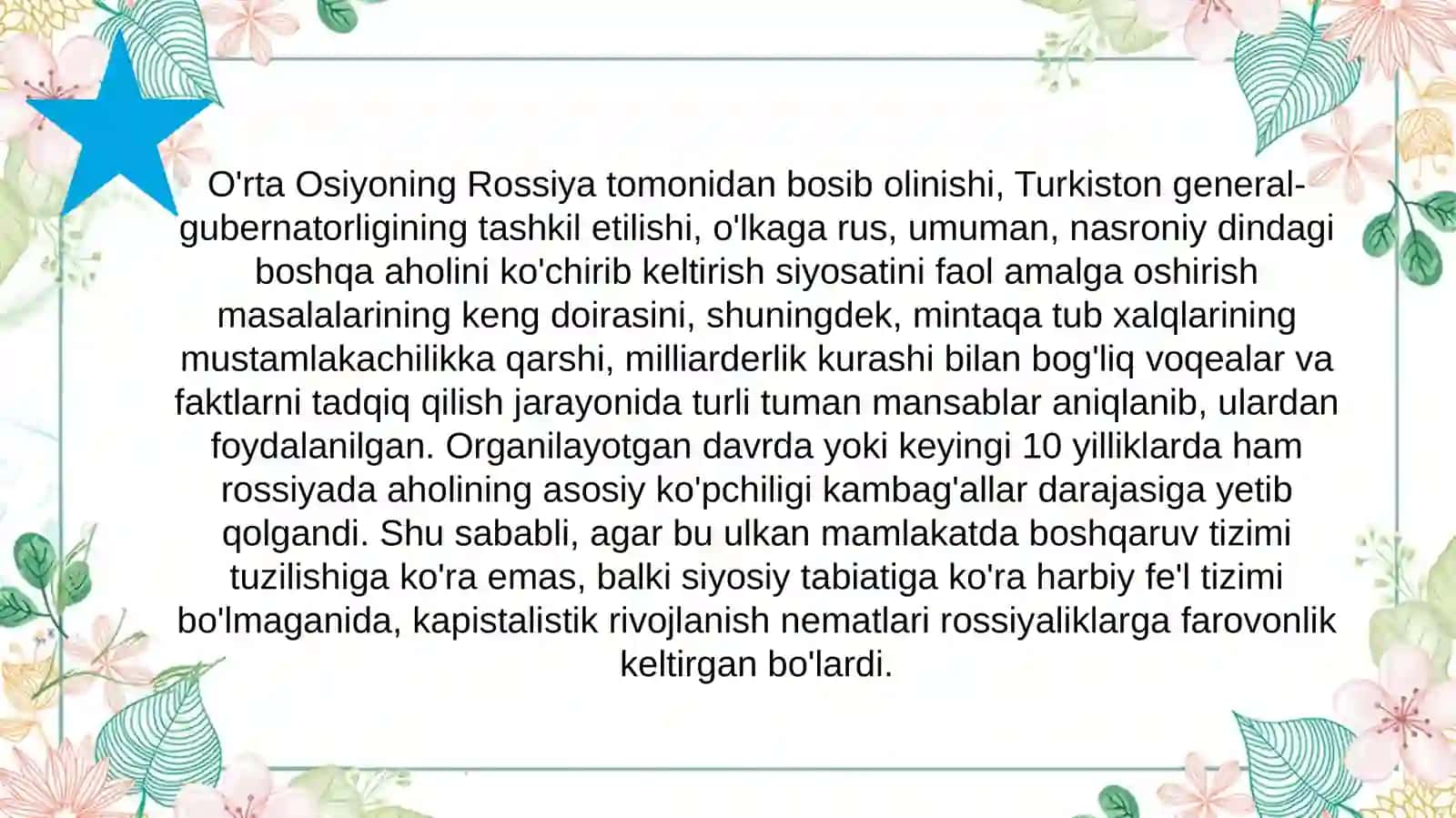 Tarix va taqdir  Rossiya imperiyasidan Turkistonga koʻchirilganlar 4