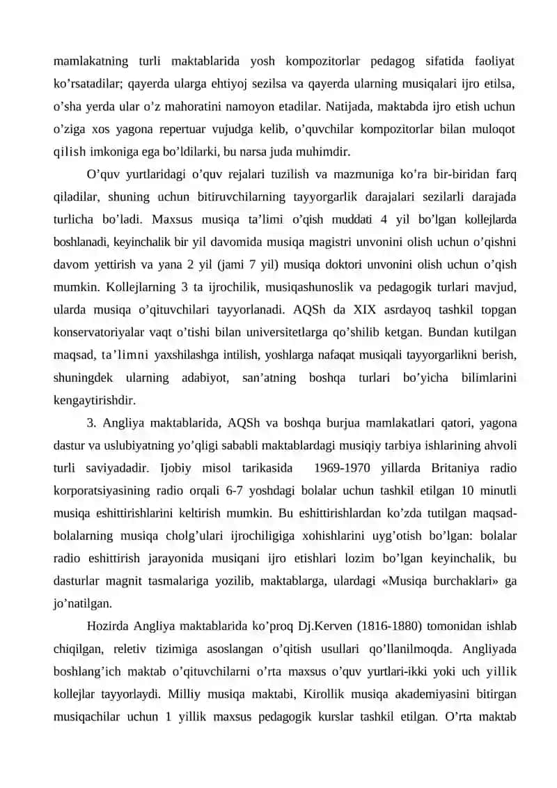Xorijiy mamlakatlarda Musiqa tarbiyasi tizimi 4