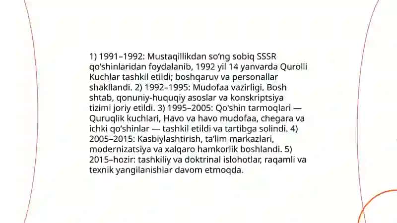 Harbiy sanʼat tarixi va milliy meros fanidan tayyorlagan taqdimoti 4