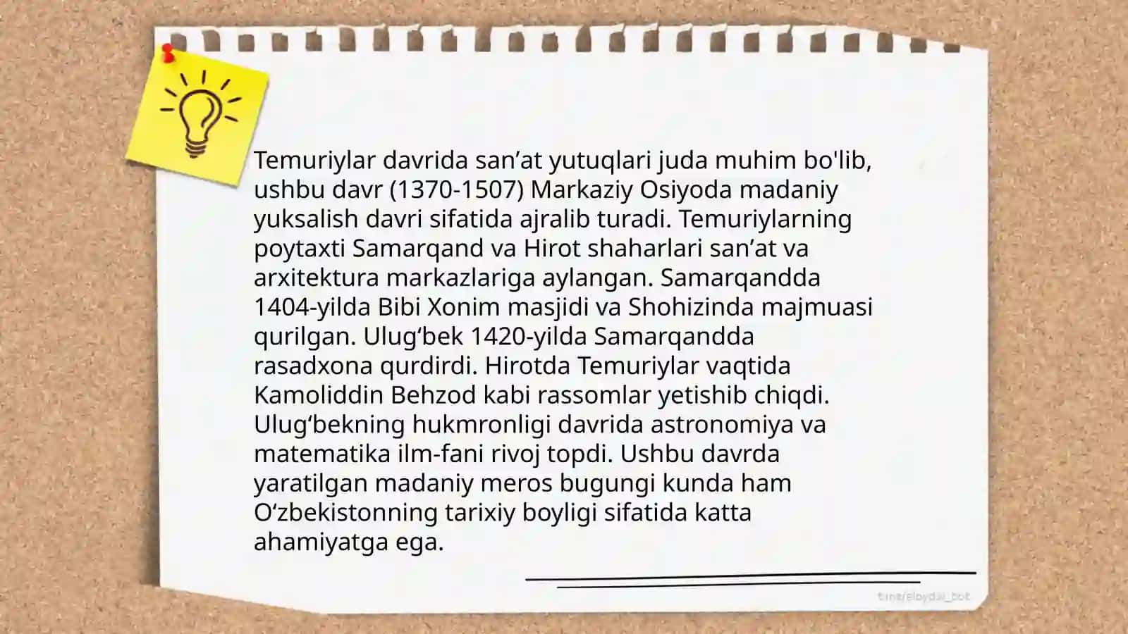 Temuriylar davrida maʼnaviy - marifiy yuksalish 4