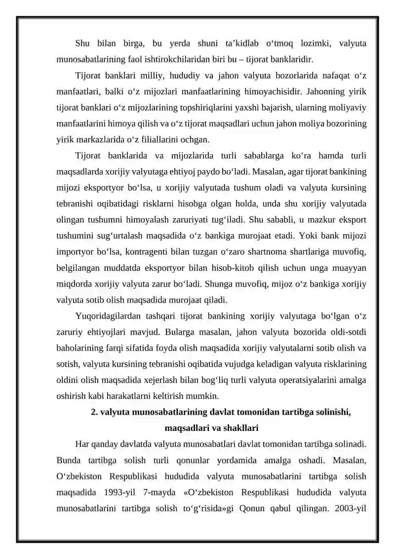 Xalqaro valyuta operatsiyalari. Jahon valyuta tizimi va uning rivojlanishi 4