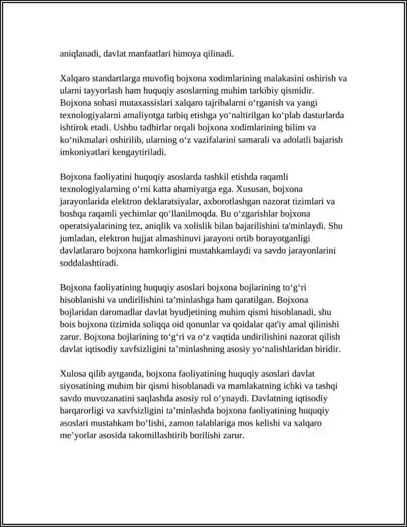 BOJXONA ISHINI TASHKIL ETISH VA BOSHQARISH ASOSLARI 4