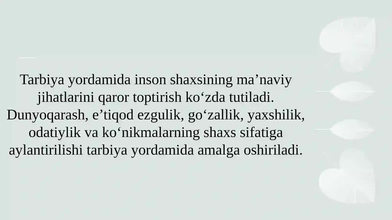 Tarbiya fani darsliklarining mazmuni tahlil etish 4