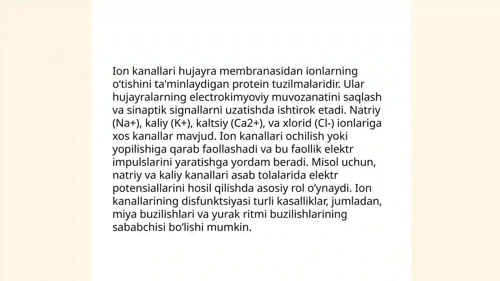 Ion kanallari iyana forlar va kanala formerlar asosida tasvirlanishi 4