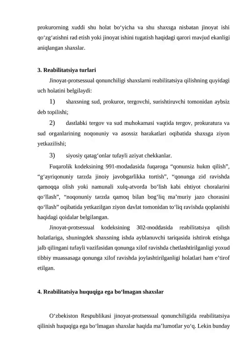 Jinoyat protsessida reabilitatsiya 4