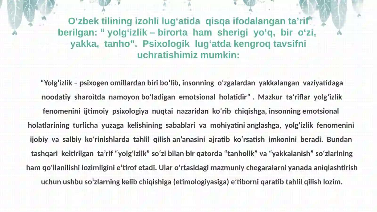 Yolg'izlik xissi kompleksi va uning o'ziga xos xususiyatlari 4