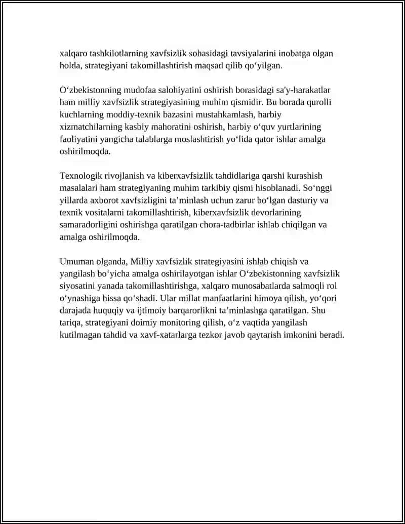 MILLIY XAVFSIZLIKNI TAʼMINLASH BORASIDA AMALGA OSHIRILGAN ISHLAR 4