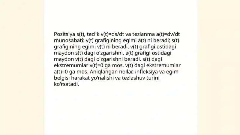 Hosila yordamida fizika masalalarini yechish 4
