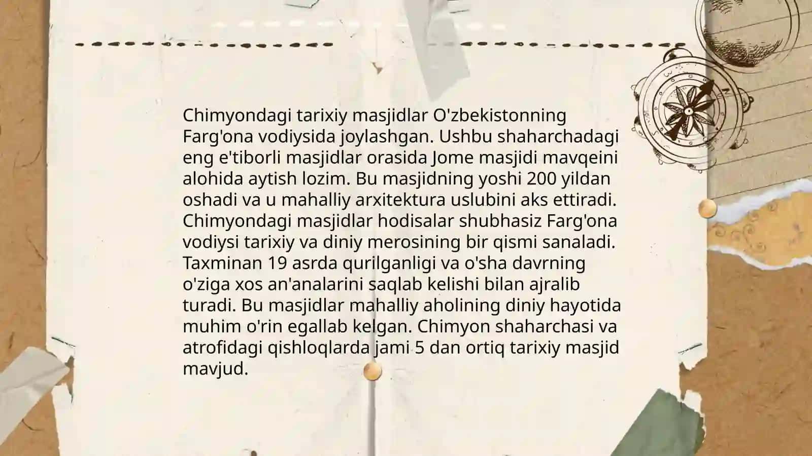 Chimyon shaharchasining tarixiy joylari 4
