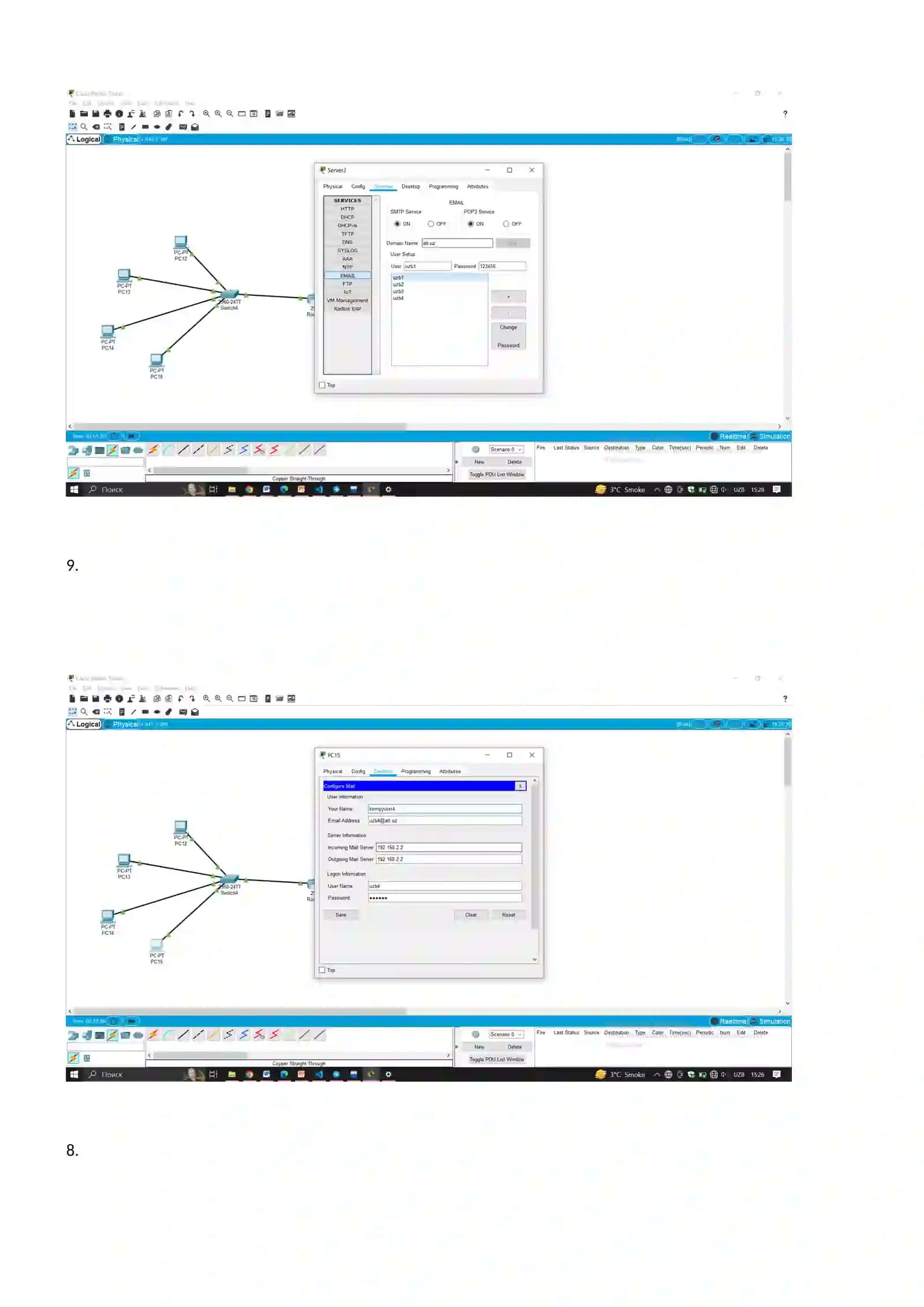 Mavzu 1: CISCO dasturida email pochta orqali habar jonatish 4