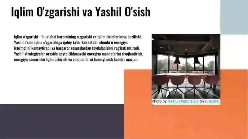 O'zbekistonda Yashil O'sish va Iqlim O'zgarishi: Siyosiy Muloqotlar 4