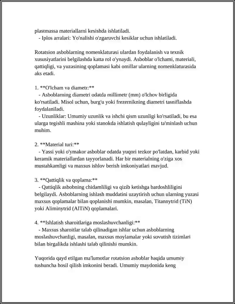 ROTATSION ASBOBLARNING STANDARTIZATSIYASI 4