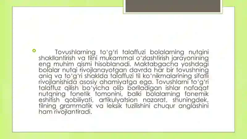 Tovushlar hosil bo'lishida artikulyatsion organlarning ahamiyati 4