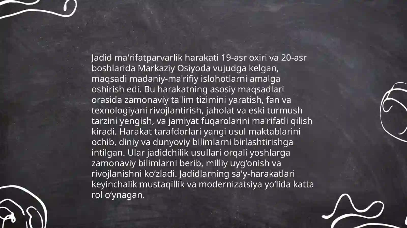 Jadid ma'rifatparvarlarning òlka ijtimoiy ma'naviy hayotida tutgan orni Munavvar Qori Abdurashidxonov 4