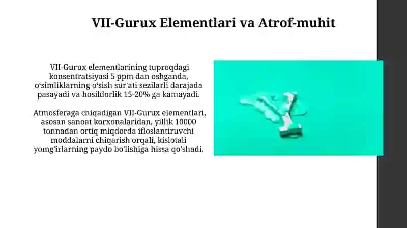 VII-Gurux Elementlari va Atrof-muhit 4