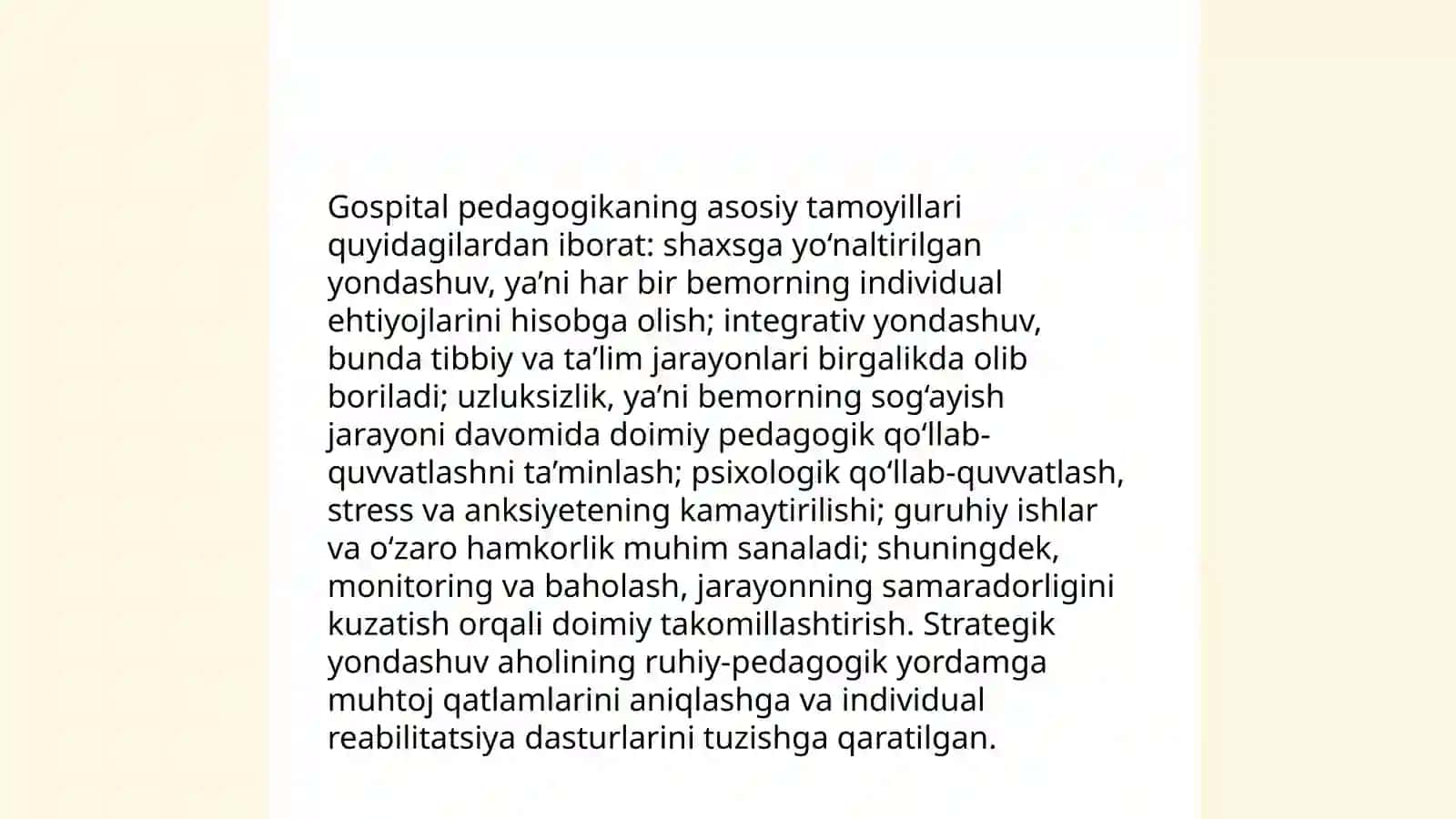 Gospital pedagogika fanining tarixi, mazmuni va mohiyati 4