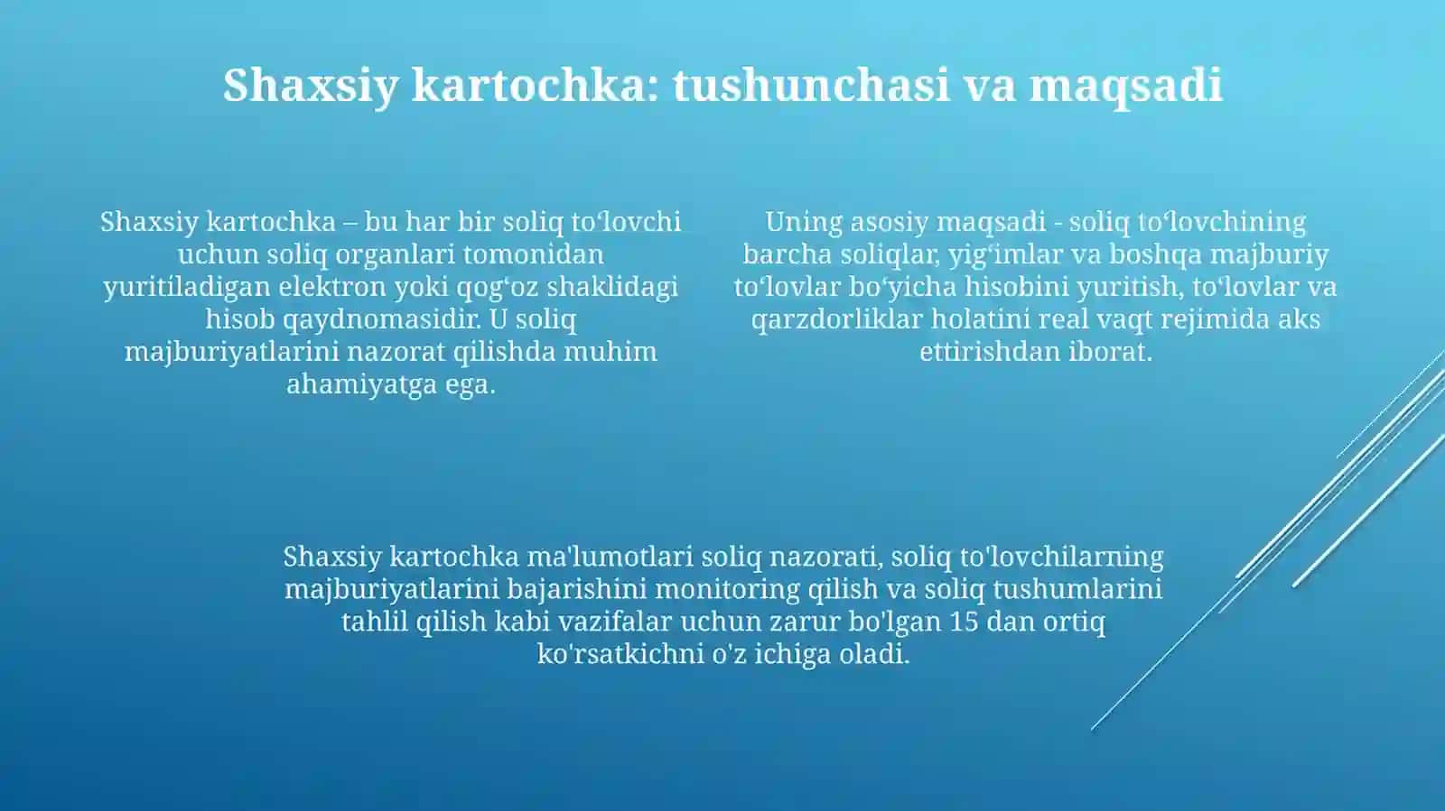Soliq toʻlovchilarning shaxsiy kartochkalarini yuritish tartibi 4