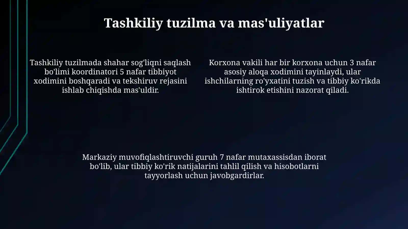 Shaharaholisivasanoatkorxonalariishchilarigatibbiykoʻrsatkichlarnitashkillashtirish 4