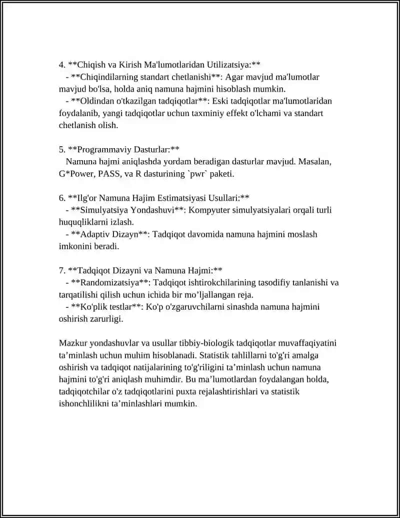 TIBBIY-BIOLOGIK MASALALARNI YECHISHDA MATIMATIK STATISTIKA ELEMETLARIDAN FOYDALANISH 4