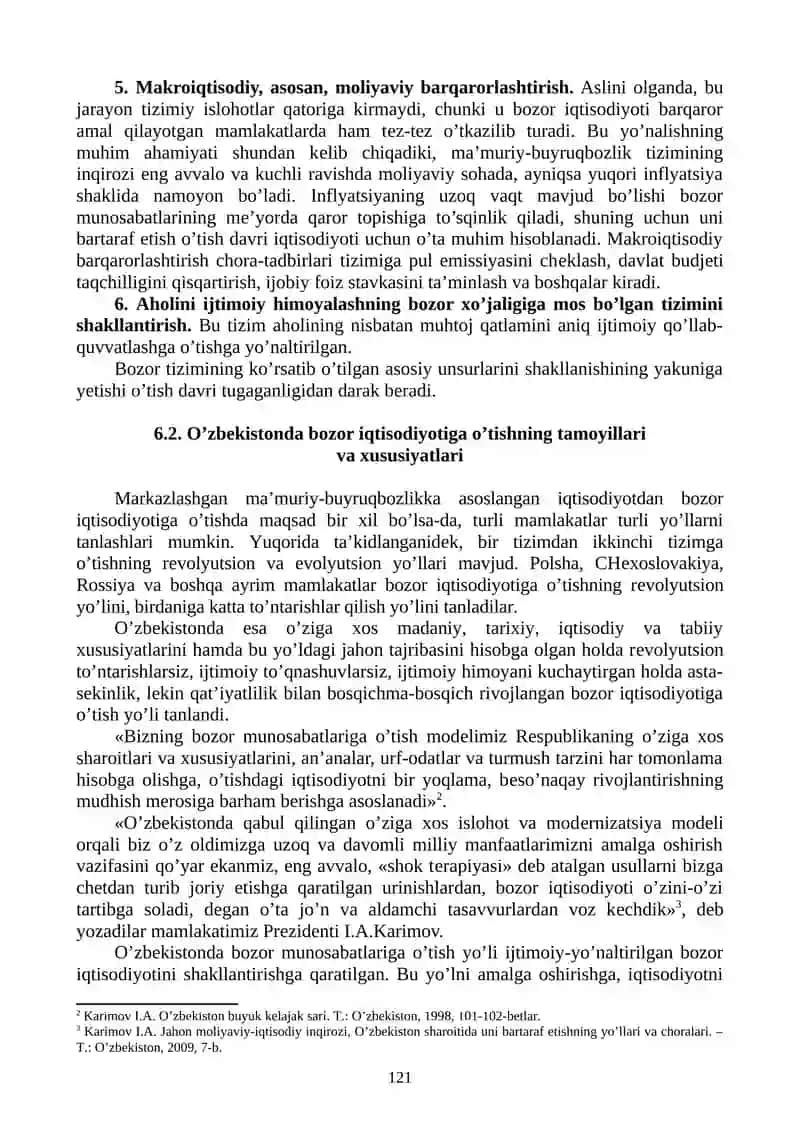 BOB. BOZOR IQTISODIYOTIGA O’TISH DAVRI VA UNING O’ZBЕKISTONDAGI XUSUSIYATLARI 4