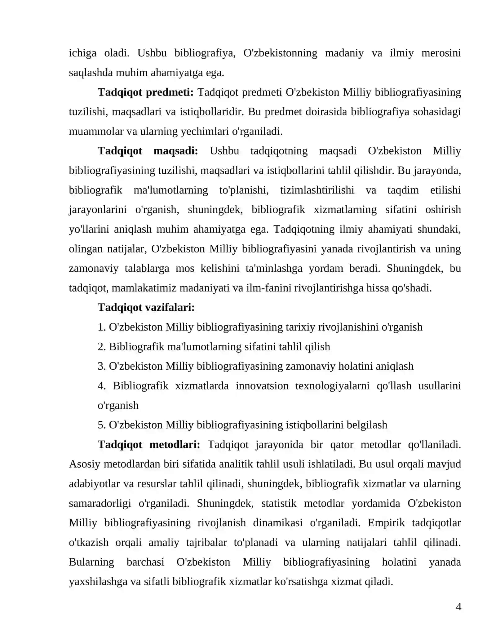 O'zbekiston Milliy bibliografiyasini tahlil qilish: maqsadlari, tuzilmasi va istiqbollari 4