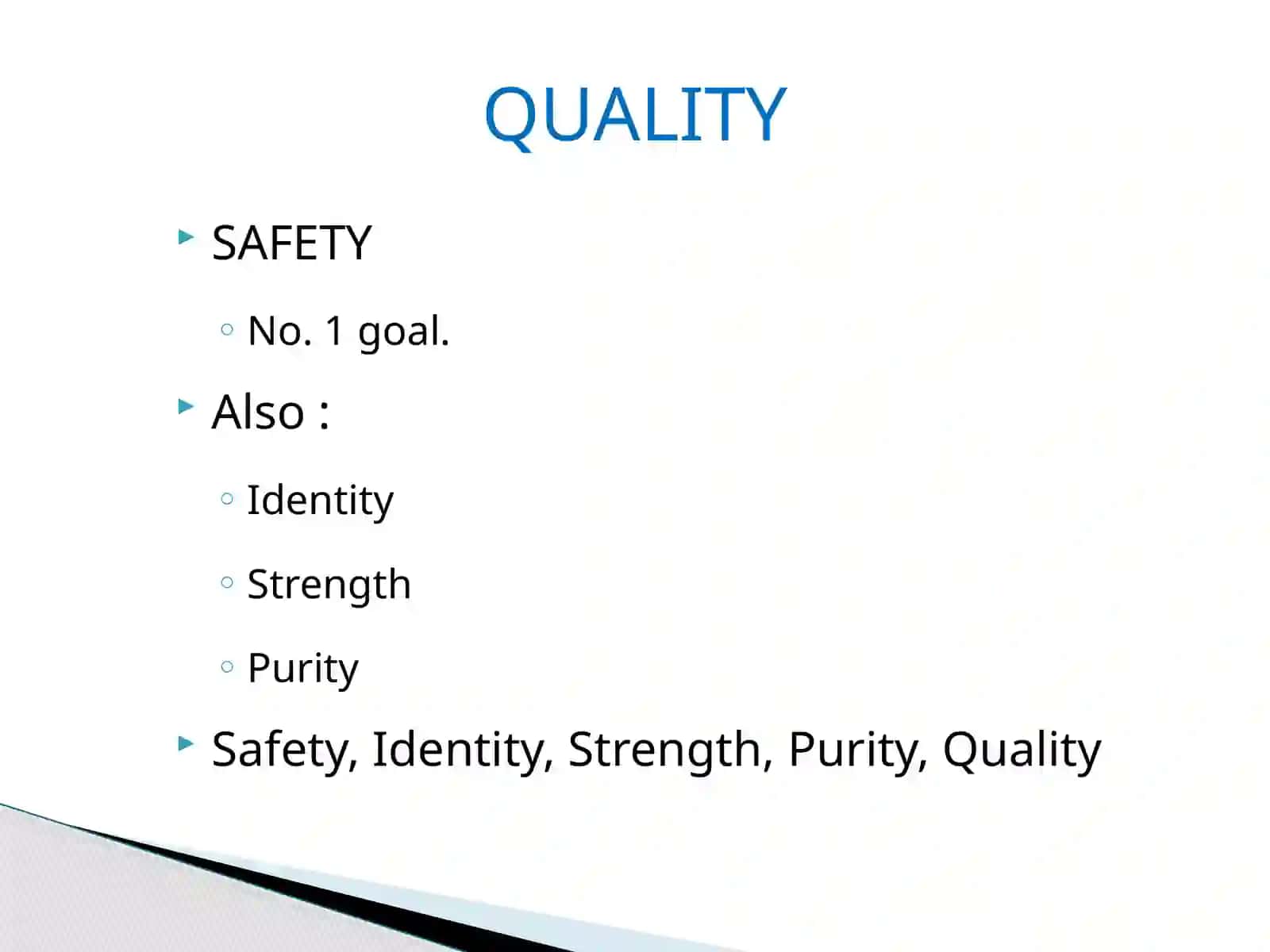 Definitions of Quality Assurance of Raw Materials 4