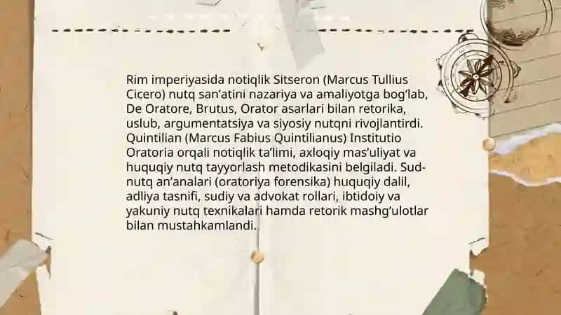 Gʻarb va sharq madaniyati tarixida notiqlik sanʼati 4