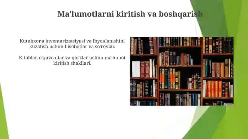 MS Accessda avtomatlashtirilgan axborot kutubxona tizimini yaratish 4