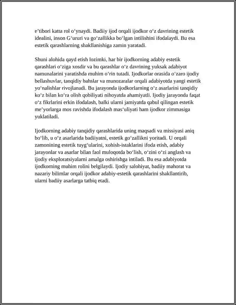 IJODKORNING ADABIY ESTETIK QARASHLARI 4
