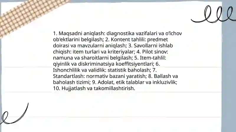 Tarbiya diagnostikasida test metodlari 4