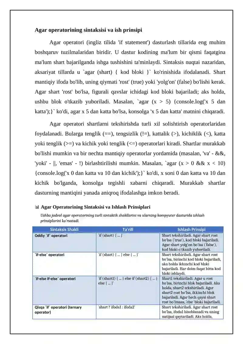 Agar operatorlari 4