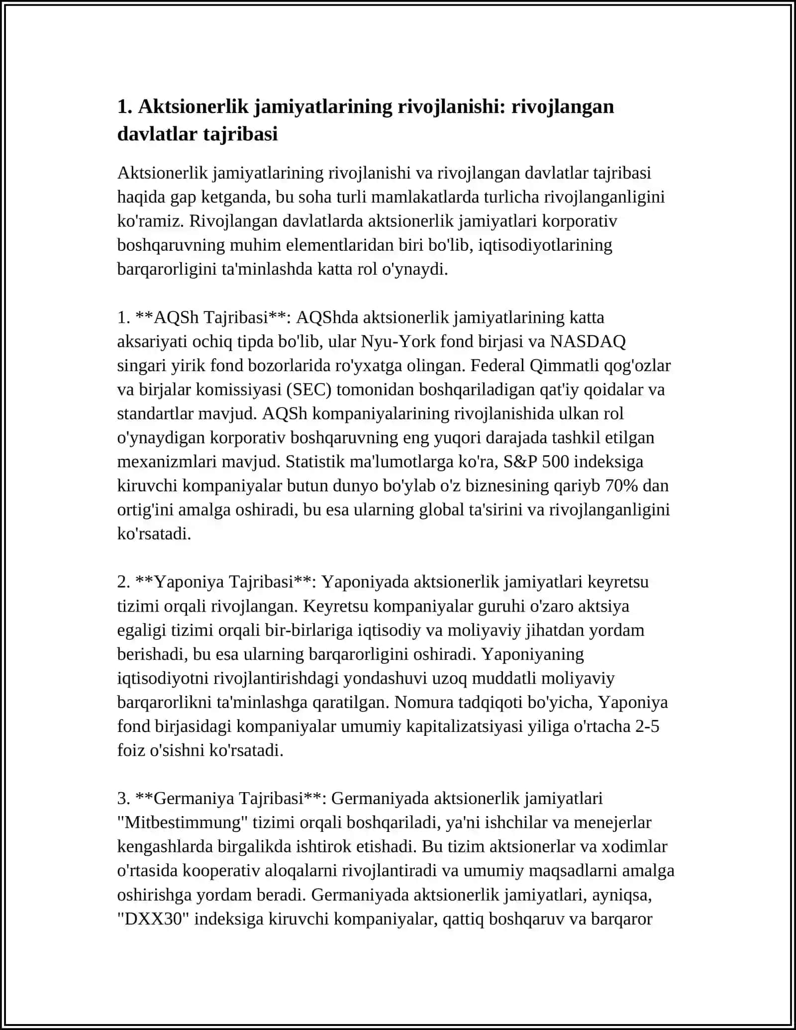 BOZOR IQTISODIYOTIGA O‘TISHNING RIVOJLANGAN DAVLATLAR TAJRIBASI 4