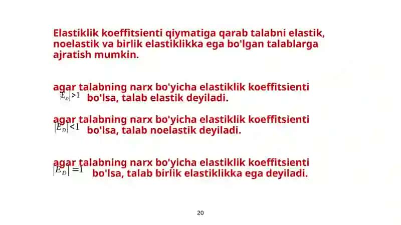 Talab va taklif elastikligi 4