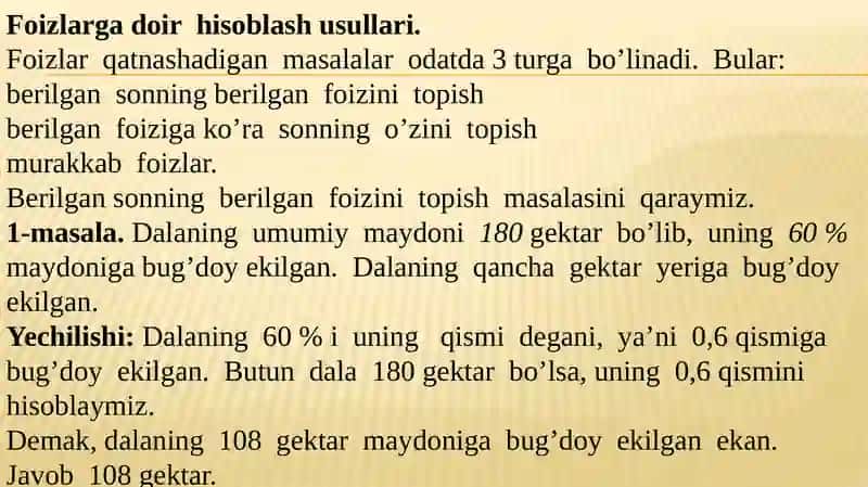 “Foizlarnio’qitishmetodikasi” 4