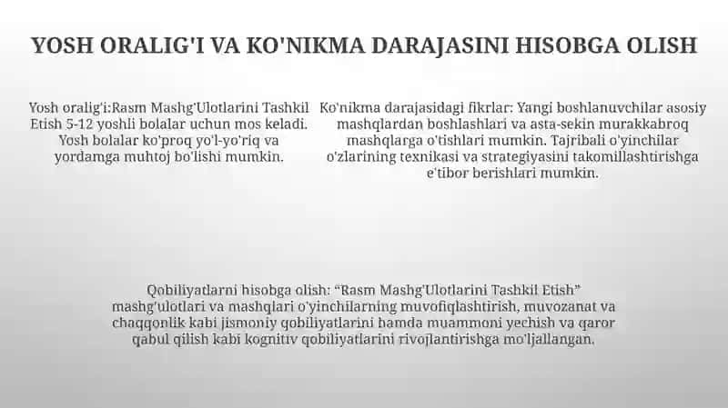 Rasm Mashg'Ulotlarini Tashkil Etish 4