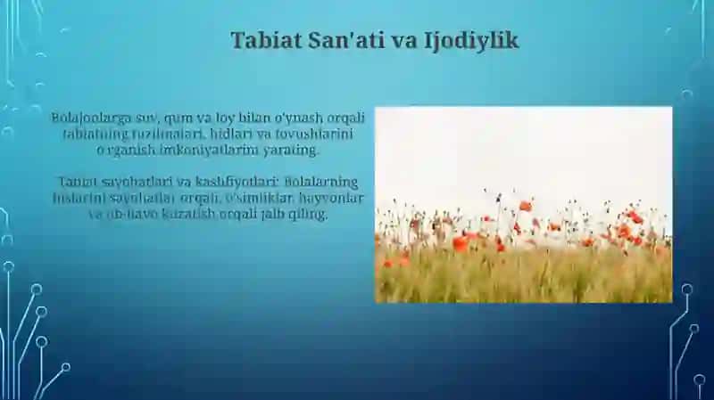 Maktabgacha yoshdagi bolalarni tabiat bilan tanishtirish metod vositalari 4