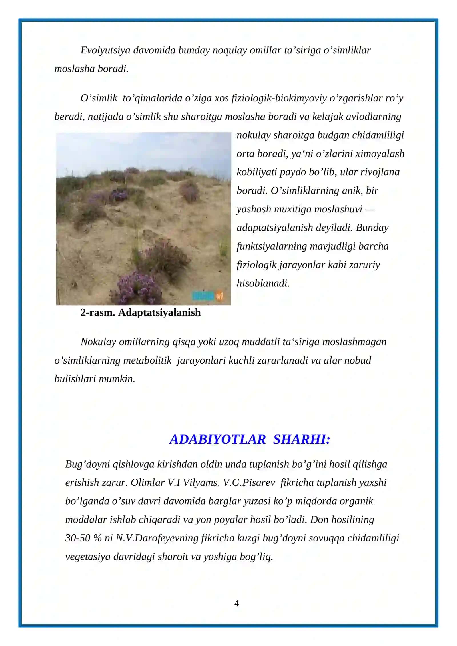 O’simliklar fiziologiyasi fanidan yozgan Kurs ishi 4