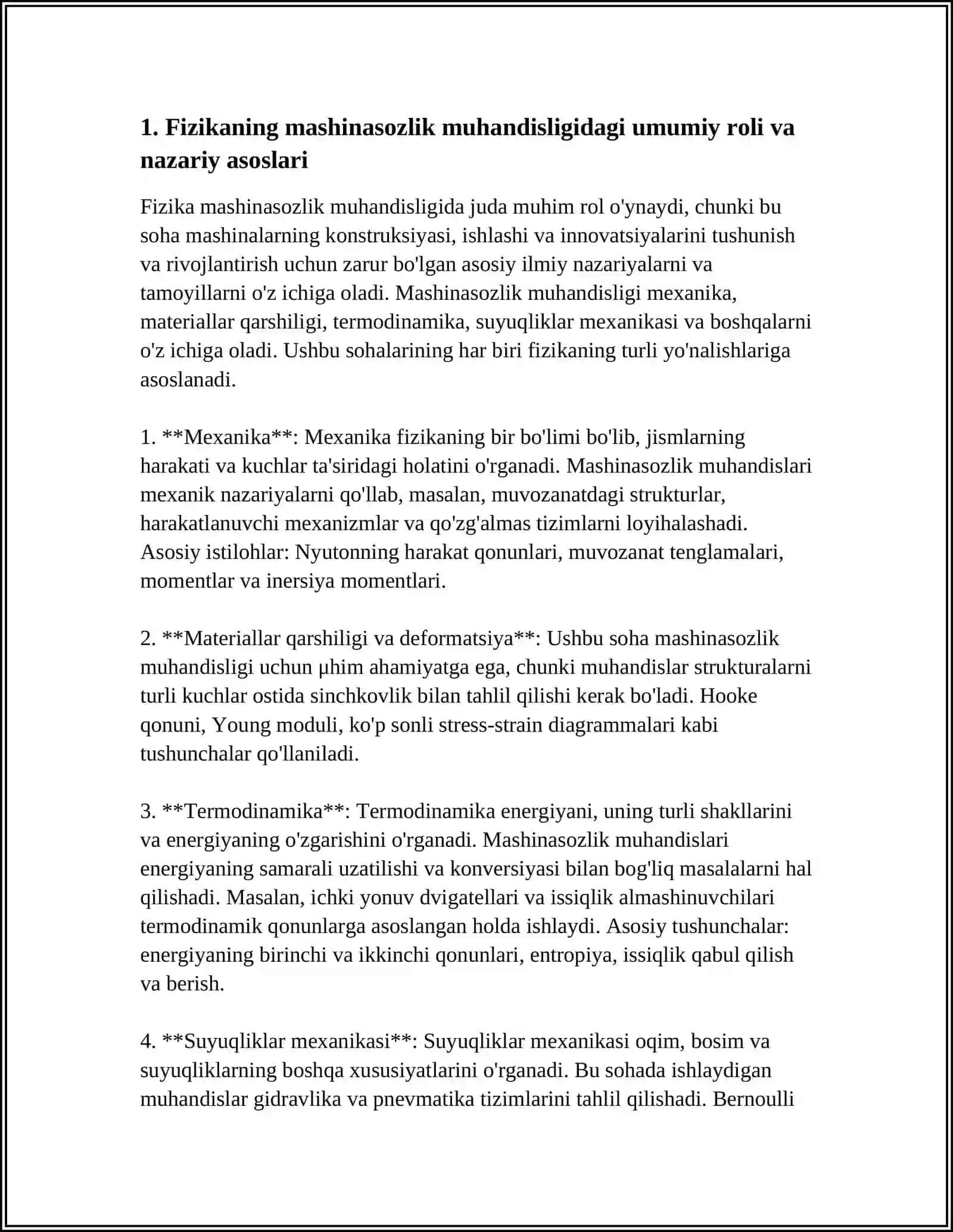 MASHINASOZLIK MUHANDISLIGI SOHALARIDA FIZIKANI ORNI 4
