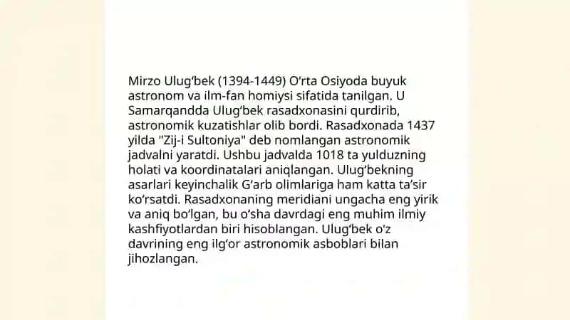 Mirzo Ulugʻbek davlat arbobi va Buyuk olim 4