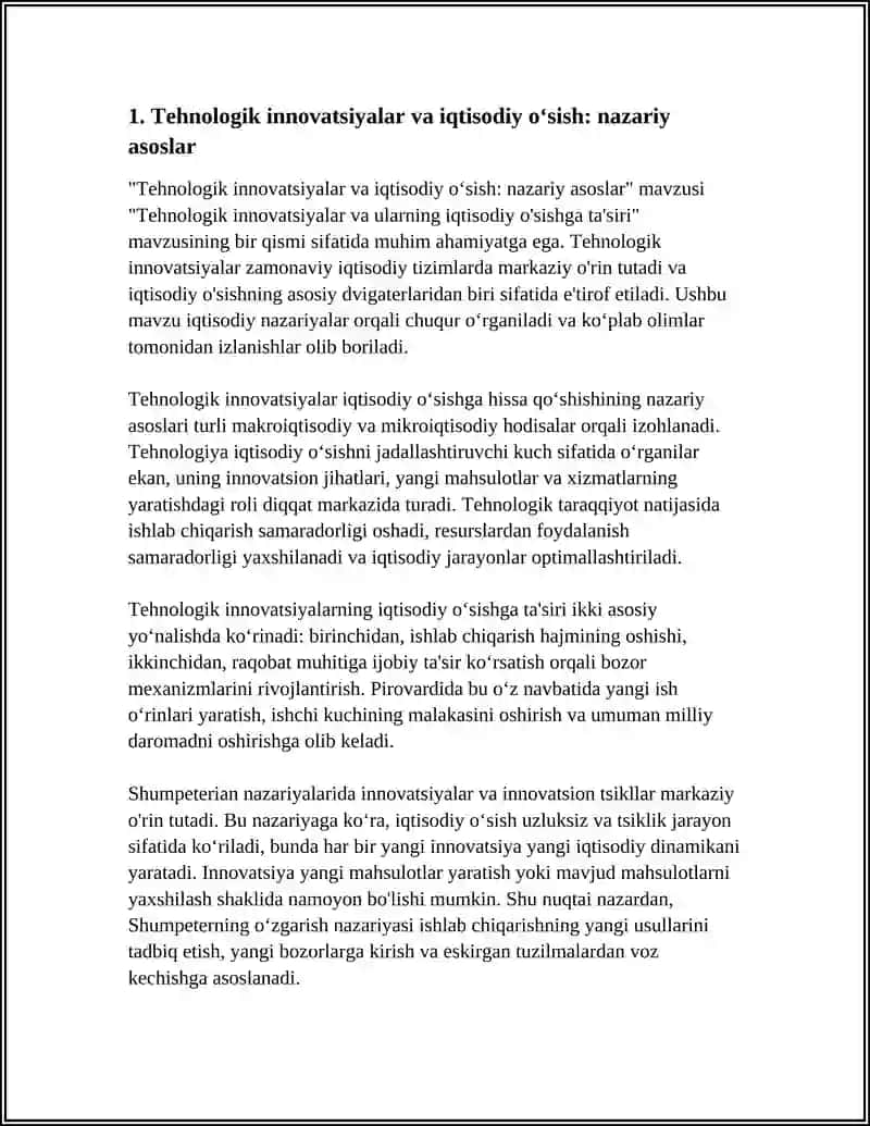 Tehnologik innovatsiyalar va iqtisodiy o‘sish: nazariy asoslar 4