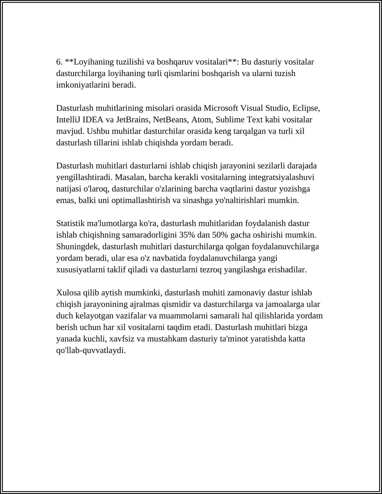 DASTURLASH MUHITI HAQIDA TO'LIQ REFERAT 4