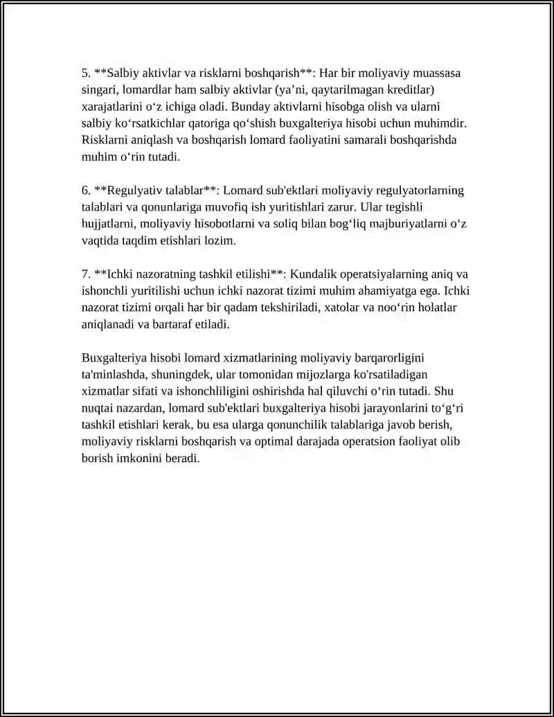 LOMBARD XIZMATLARINI KO‘RSATUVCHI SUBEKTLARDA BUXGALTERIYA HISOBI 4