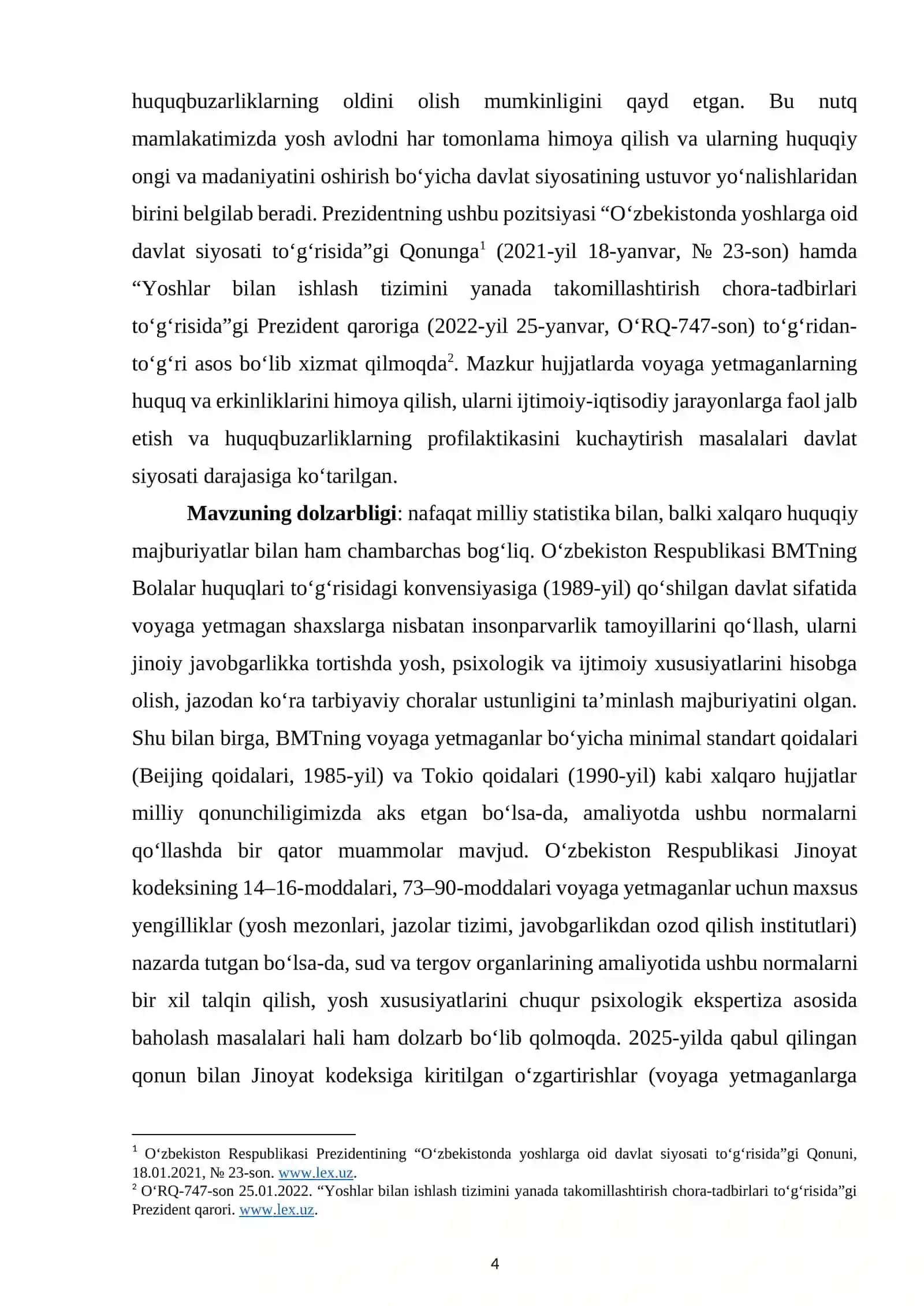 Voyaga yetmagan shaxslarni jinoiy javobgarlikka tortishning xususiyatlari 4