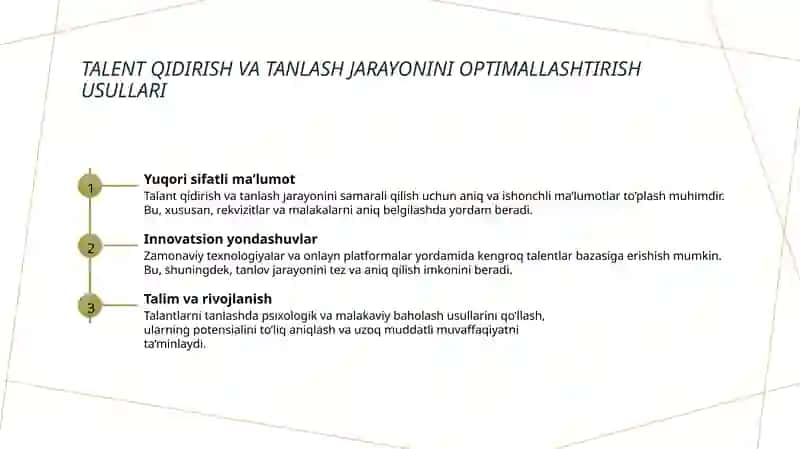 Rekruting faoliyati ni rejalaş[i] 4