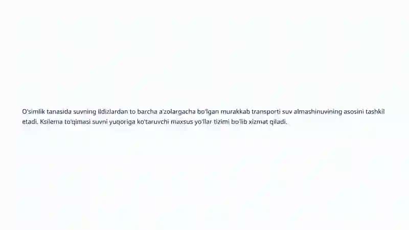 Suv almashinuvi va transpiratsiya 4